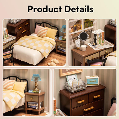 ROBOTIME DIY Miniature House Kit – Sweet Dream Bedroom