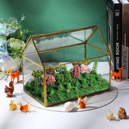 28 Pcs Tiny Model Trees with 40g Faux Green Moss Diorama Materials Kit