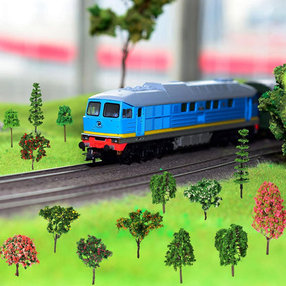 28 Pcs Tiny Model Trees with 40g Faux Green Moss Diorama Materials Kit