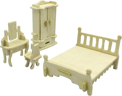 Small Furniture, Dollhouse Furniture and Accessories – 34PCS Wooden Dollhouse Furniture Set