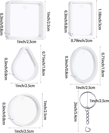 WILLBOND 67 Pieces Resin Keychain Mold Set – Jewelry Pendant DIY Epoxy Casting Kit