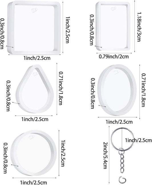 WILLBOND 67 Pieces Resin Keychain Mold Set – Jewelry Pendant DIY Epoxy Casting Kit