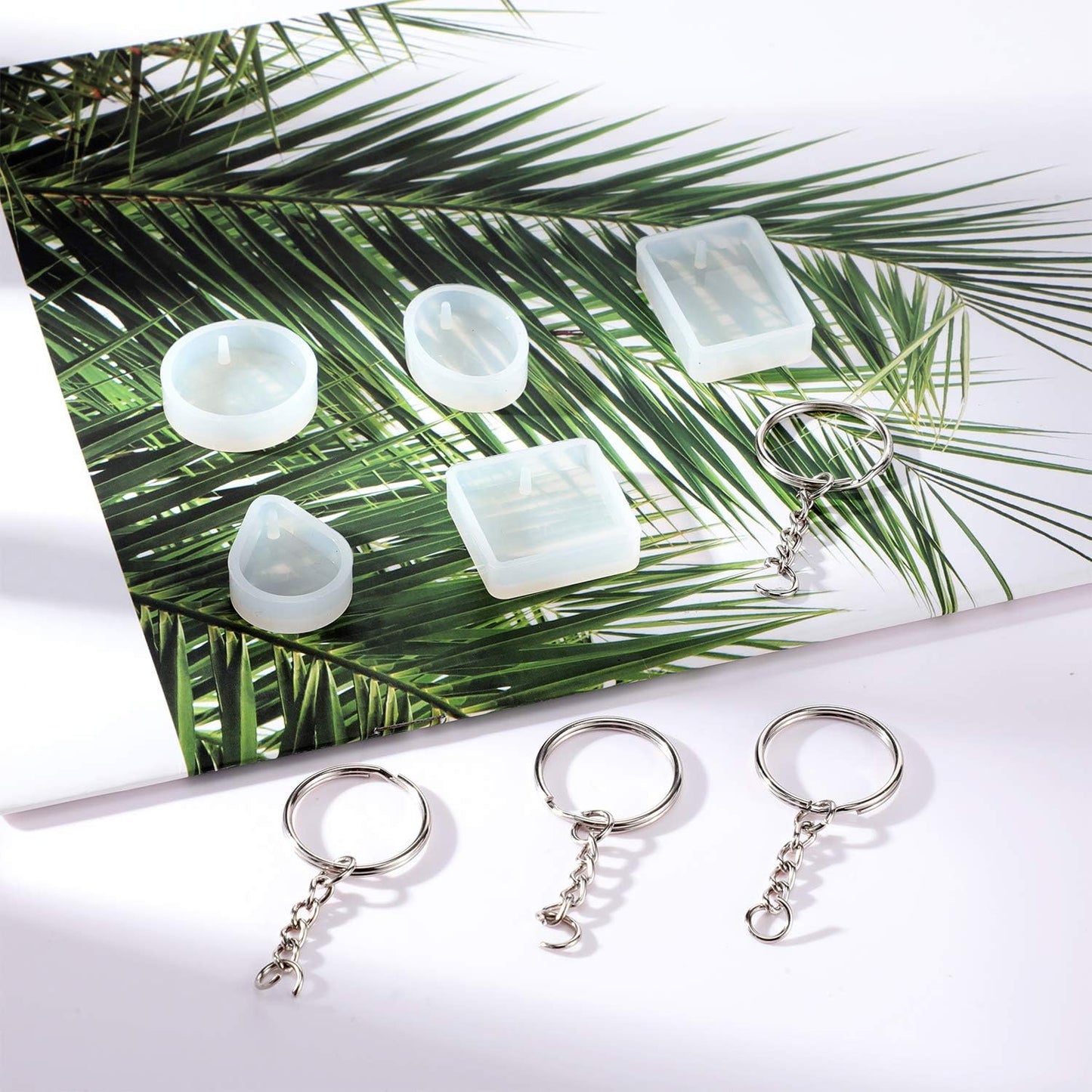 WILLBOND 67 Pieces Resin Keychain Mold Set – Jewelry Pendant DIY Epoxy Casting Kit