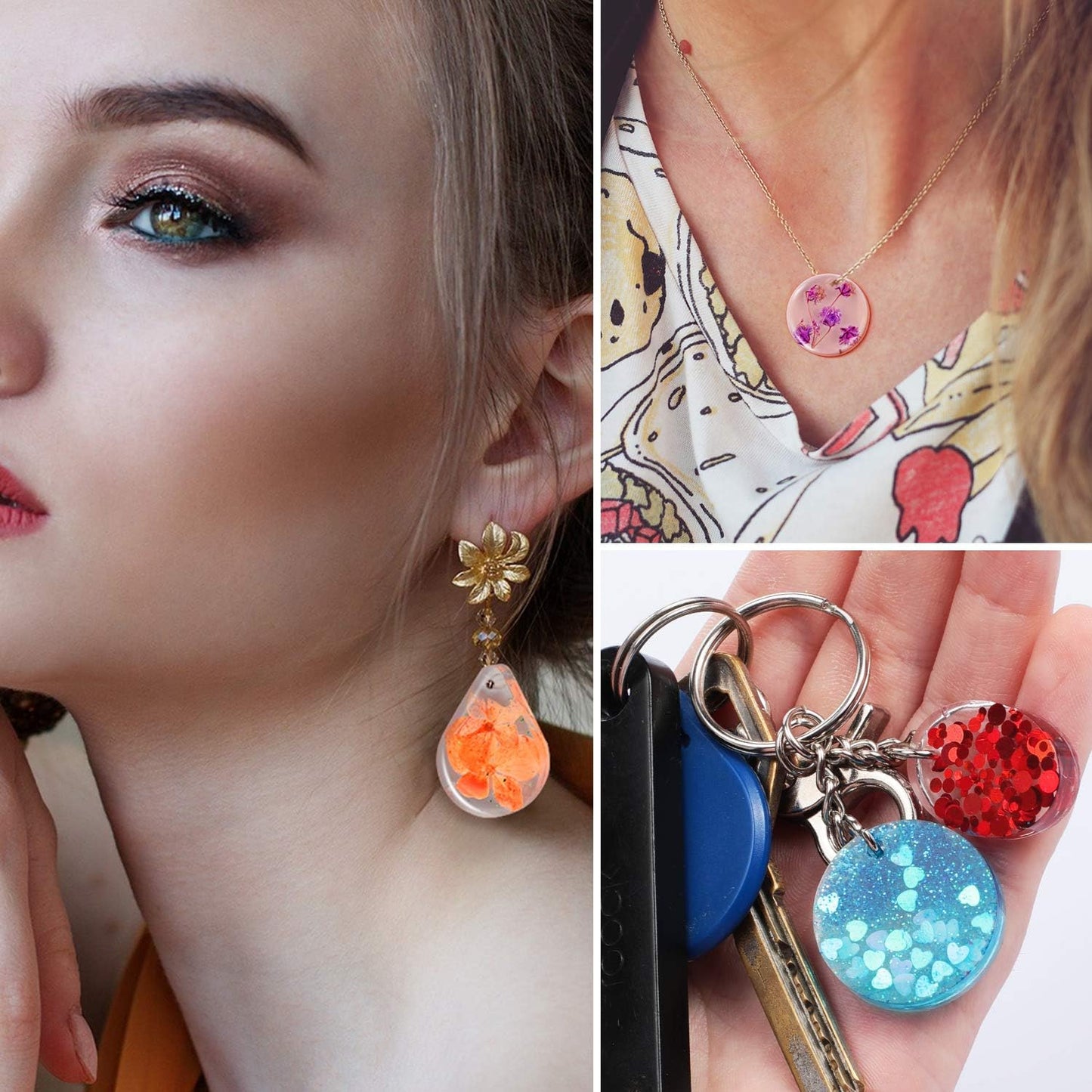 WILLBOND 67 Pieces Resin Keychain Mold Set – Jewelry Pendant DIY Epoxy Casting Kit