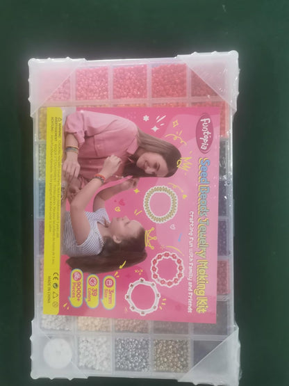 Funtopia 39 Colors 3mm Seed Beads – 9,600pcs Small Beads for Jewelry & Bracelet Making