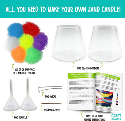 Candle Making Kit for Adults and Kids – No-Melt Sand Wax Candle Craft Set
