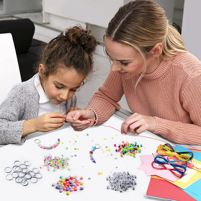 WATINC 286Pcs DIY Keychain Making Crafts Kit – Adjustable Letter & Heart Beads with Key Rings