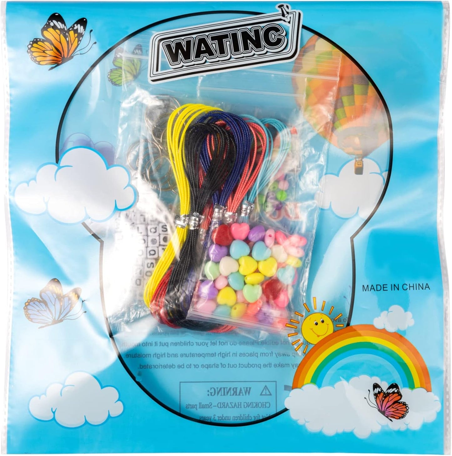 WATINC 286Pcs DIY Keychain Making Crafts Kit – Adjustable Letter & Heart Beads with Key Rings