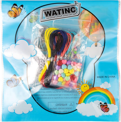 WATINC 286Pcs DIY Keychain Making Crafts Kit – Adjustable Letter & Heart Beads with Key Rings