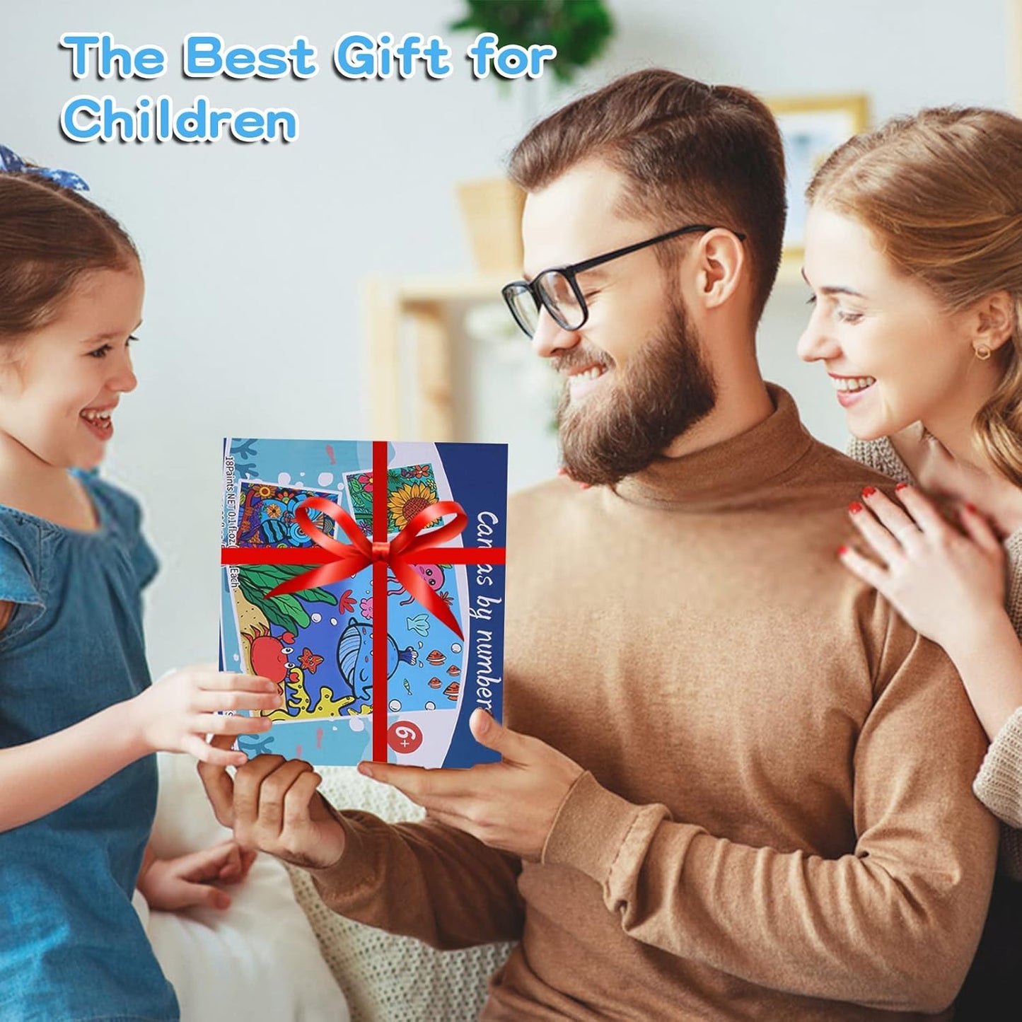 3 Pack Paint by Numbers Kit for Kids Ages 8–12 – Framed Canvas with Acrylic Paints & Brushes