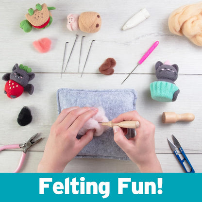 DIY Needle Felting Kit w/ Case – Animal Foodie Friends (Make 8 Adorable Designs)